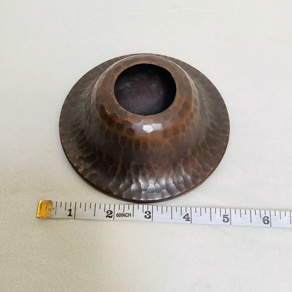 CRAFTSMAN STUDIO COPPER CANDLESTICK HAMMERED HANDMADE VINTAGE GIFT - Picture 3 of 5